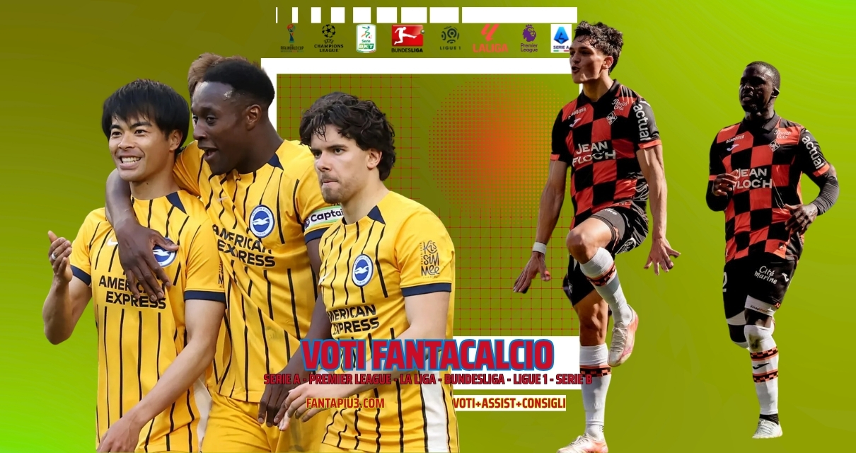 Voti Fantacalcio Fantapiu3 Serie A, Premier League, Bundesliga, Ligue 1 e Serie B
