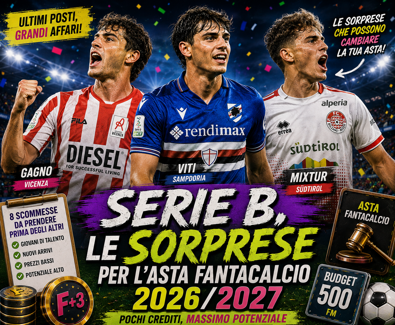 Serie B: le SORPRESE per l'asta fantacalcio 2026/2027