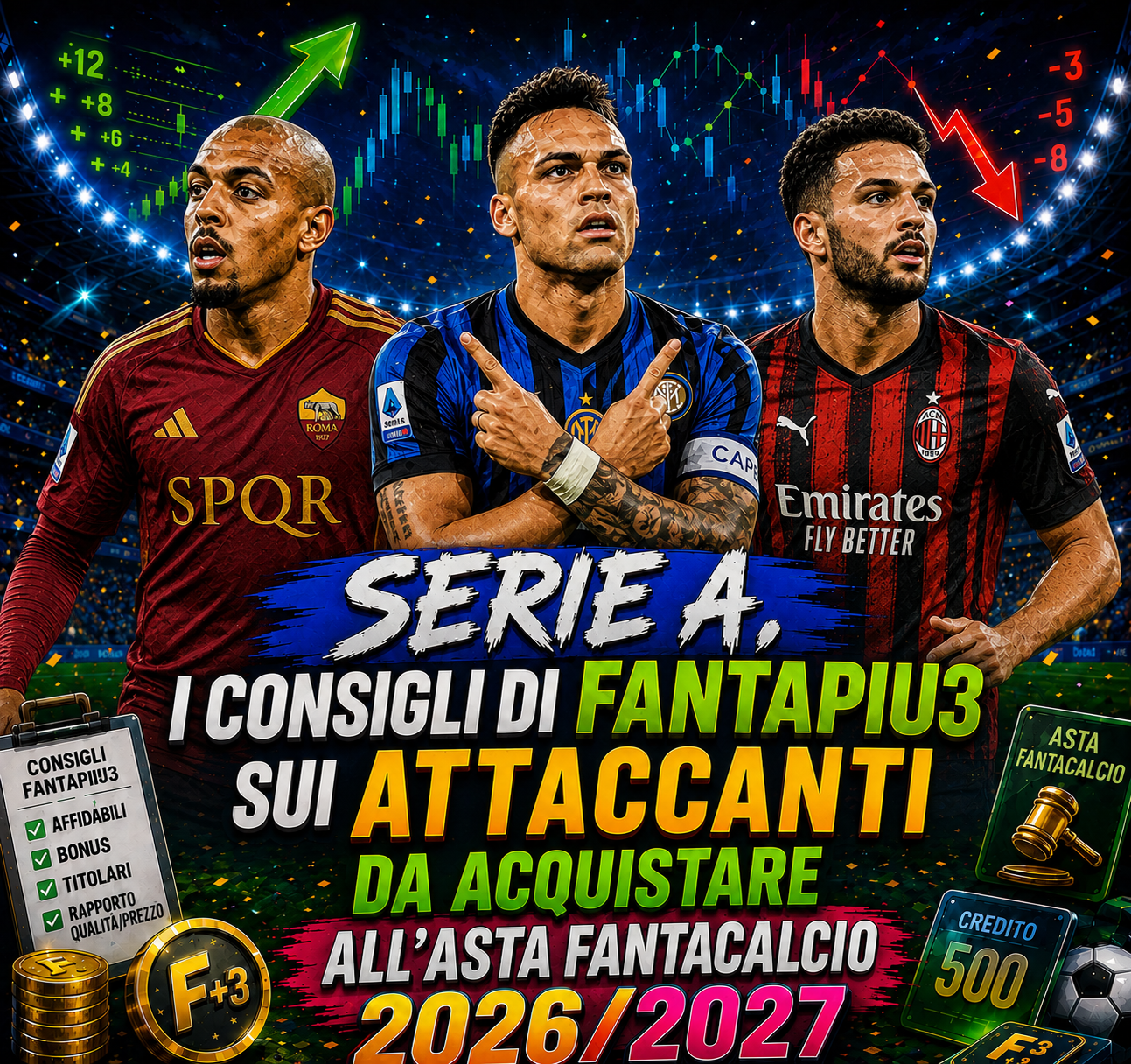 Serie A, i consigli di Fantapiu3 sugli attaccanti da acquistare all'asta fantacalcio 2026/2027