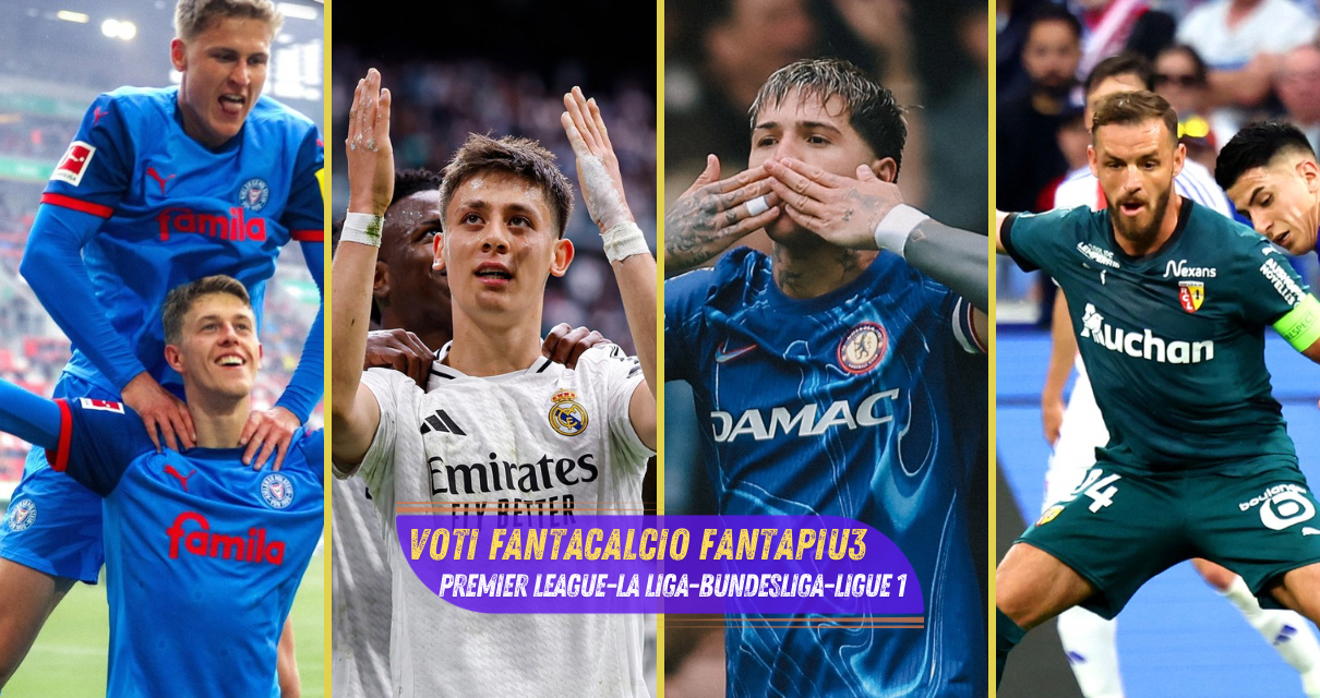 Voti Fantacalcio Fantapiu3 Premier League, La Liga, Bundesliga e Ligue 1