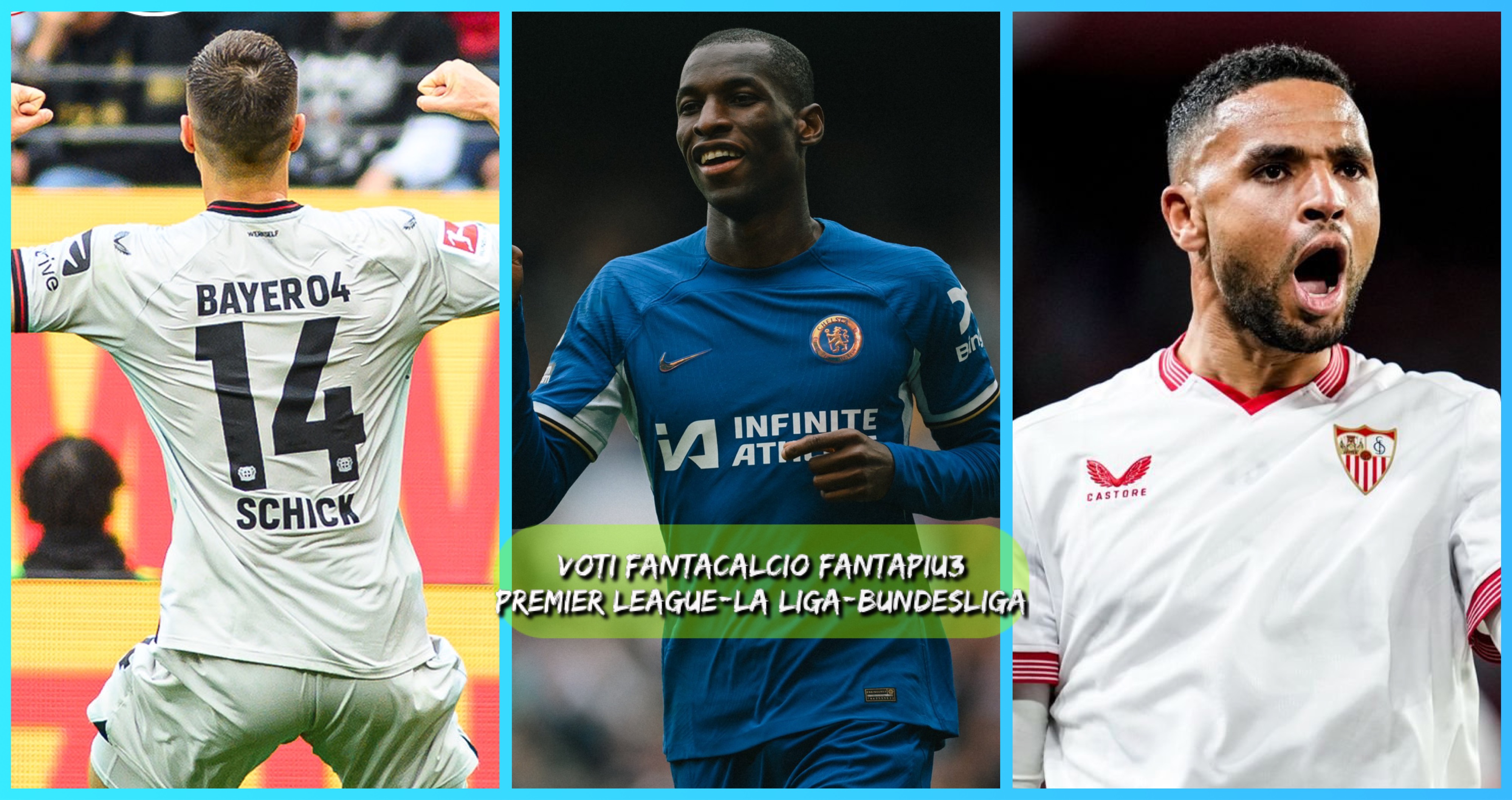 Voti fantacalcio Fantapiu3 per Premier League, La Liga, Bundesliga e Ligue 1