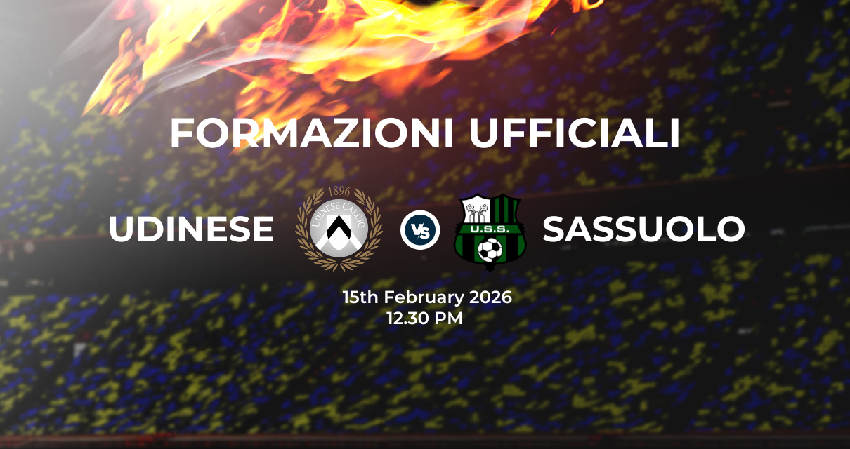 Udinese Sassuolo: le formazioni ufficiali