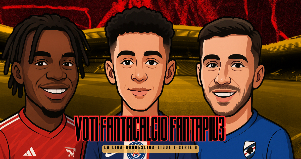 Voti Fantacalcio Fantapiu3 La Liga, Bundesliga, Ligue 1 e Serie B