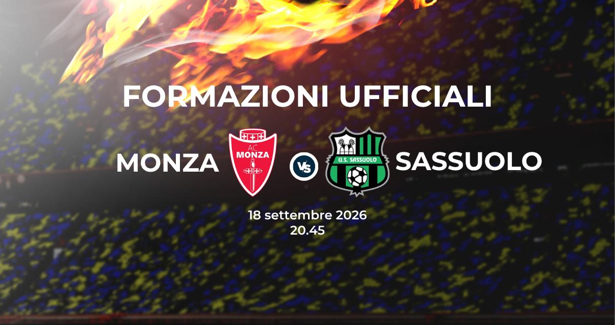 Monza Sassuolo, le formazioni ufficiali