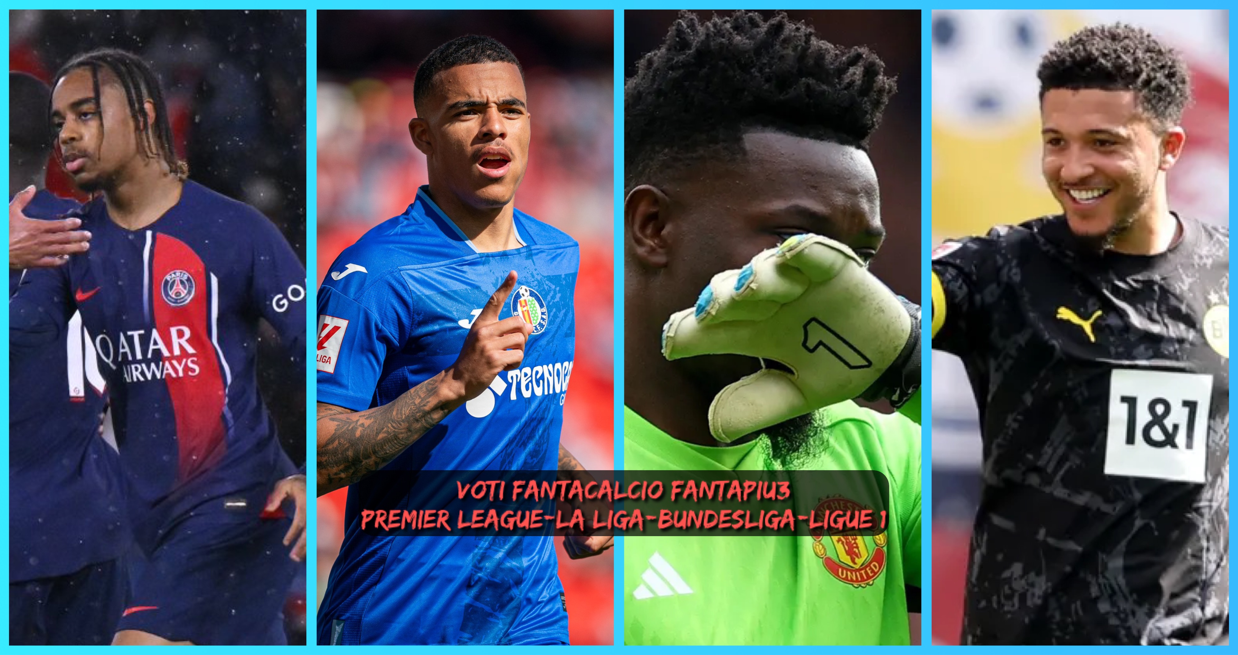 Voti fantacalcio Fantapiu3 per Premier League, La Liga, Bundesliga e Ligue 1
