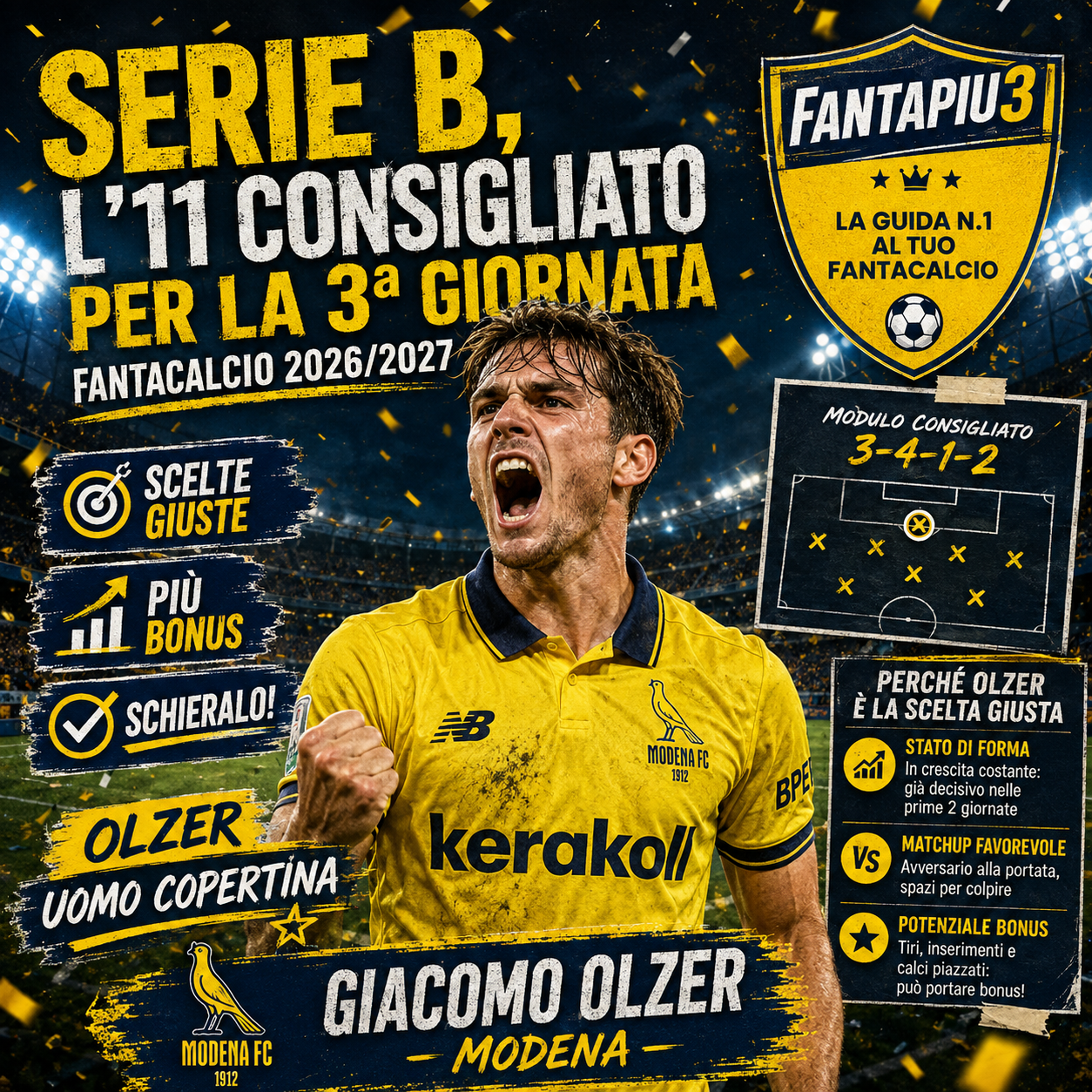Serie B, i consigli fantacalcio sull'11 da schierare per la 3ª giornata