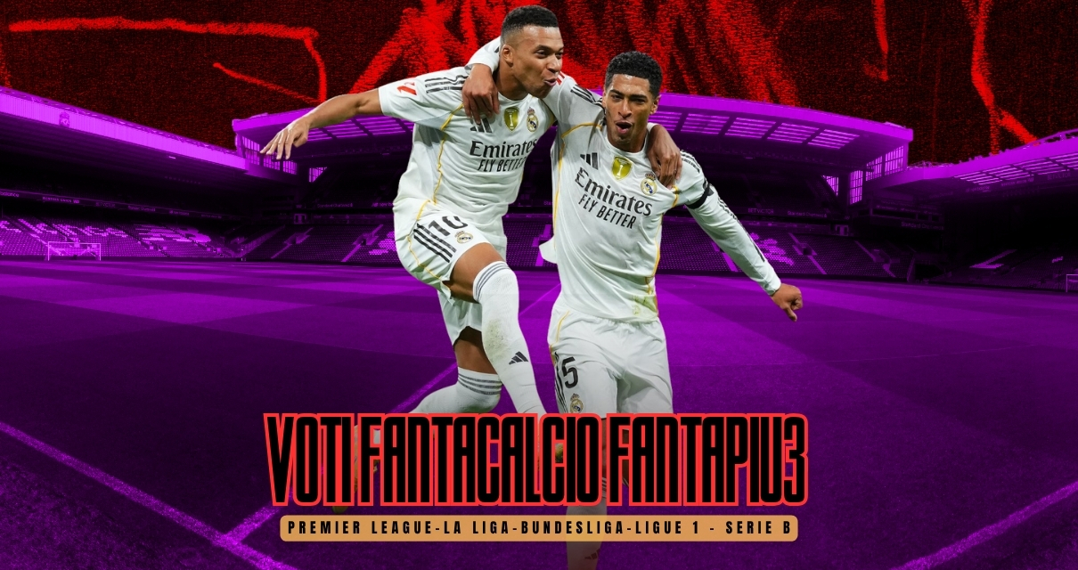 Voti Fantacalcio Fantapiu3 Premier League, La Liga, Bundesliga, Ligue 1 e Serie B