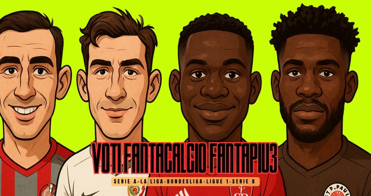 Voti Fantacalcio Fantapiu3 Serie A, La Liga, Bundesliga, Ligue 1 e Serie B