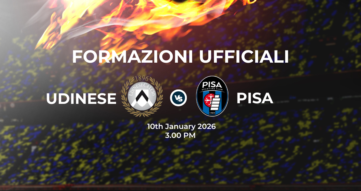 Udinese Pisa, le formazioni ufficiali 
