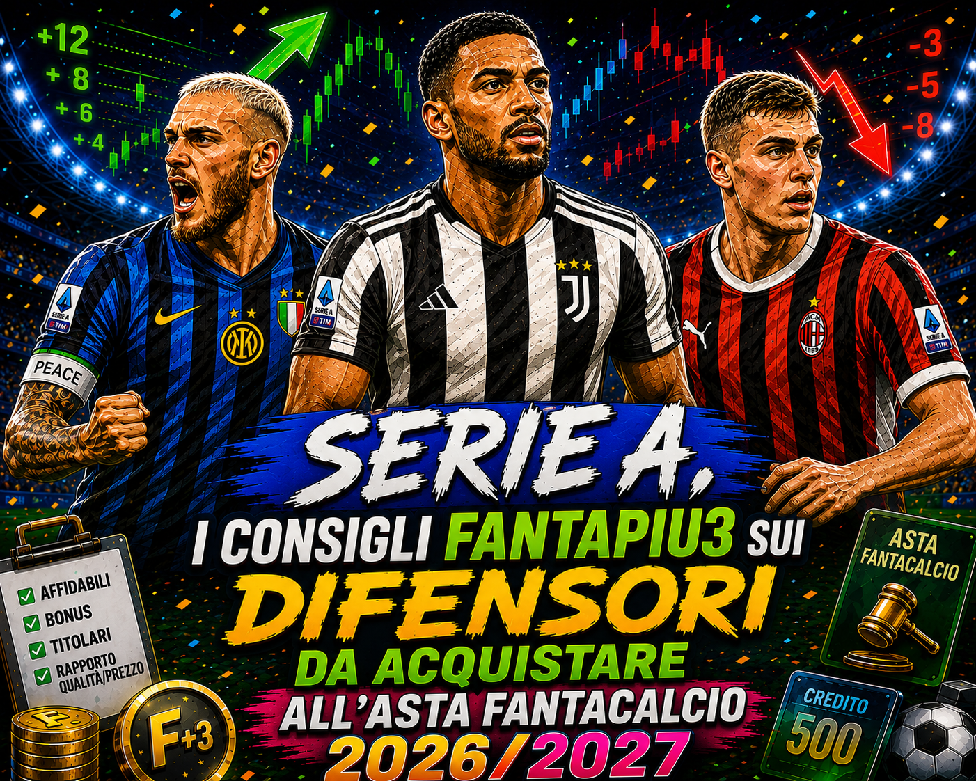 Serie A, i consigli di Fantapiu3 sui difensori da acquistare all'asta fantacalcio 2026/2027