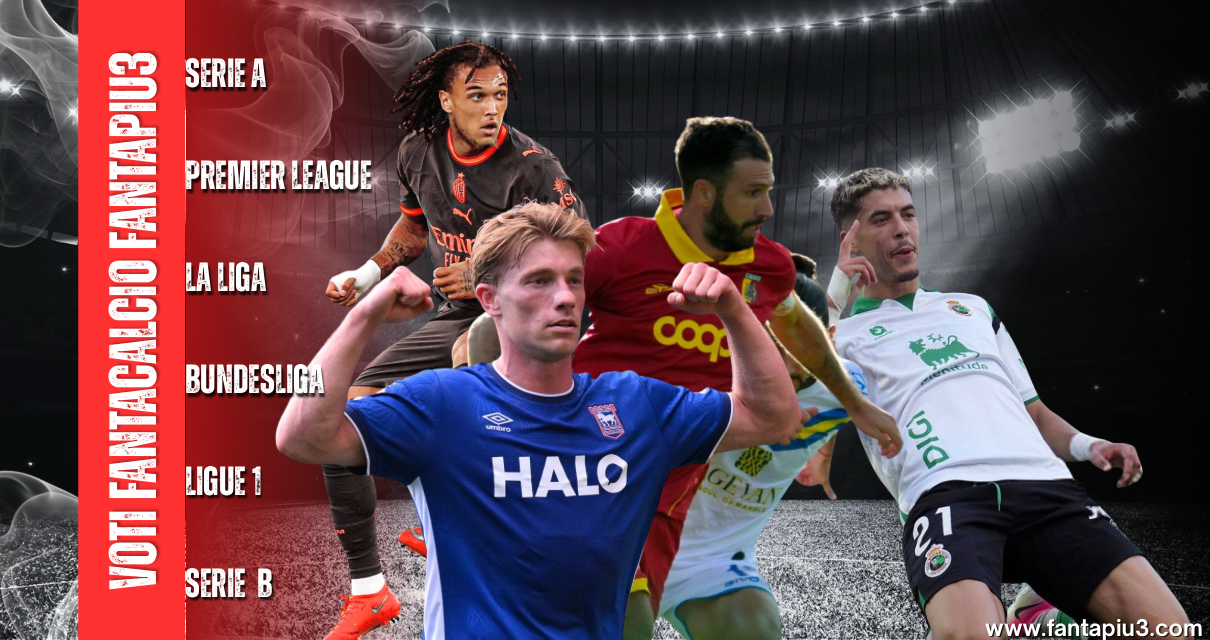 Voti Fantacalcio Fantapiu3 del sabato di Serie A, Premier League, La Liga, Bundesliga, Ligue 1 e Serie B