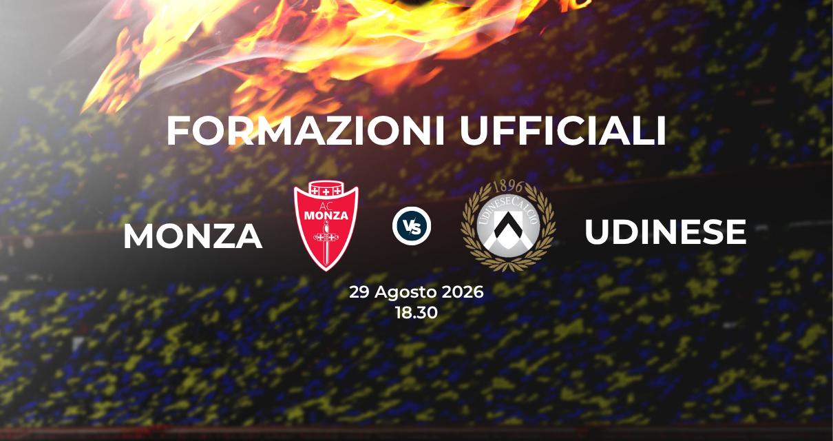 Monza Udinese: le formazioni ufficiali