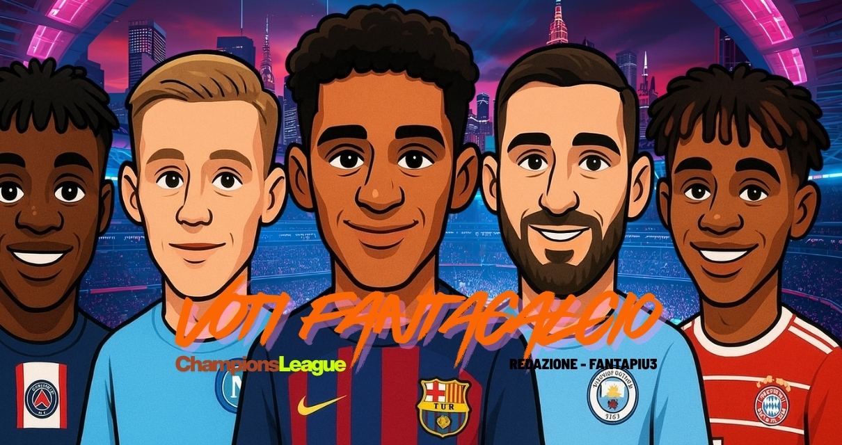 voti fantacalcio gazzetta dello sport Aek atene lask linz e club bruges aston villa e borussia dortmund villarreal e lilla real betis e porto manchester city e real madrid inter e barcellona feyenoord e stoccarda viking e liverpool atletico madrid e napoli arsenal e psg slovan Bratislava e sporting lisbona galatasaray e fenerbahce roma e psv shakhtar donesk e bayern monaco bodo glimt e como lipsia e manchester united sabah e slavia praga lens Finalissima champions league