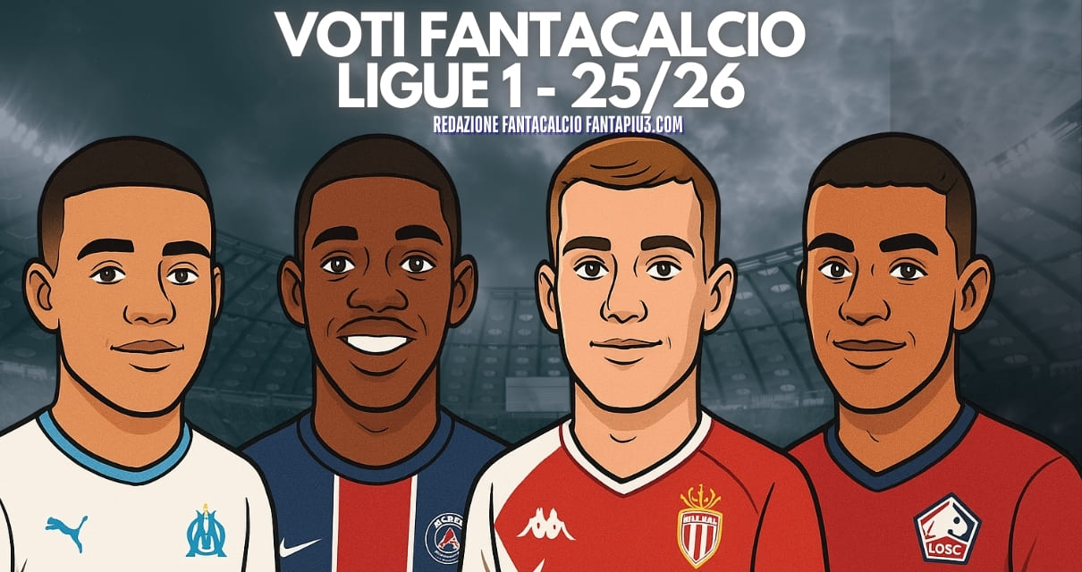 voti fantacalcio fantapiu3 5ª Monaco lens e paris fc Strasburgo e angers troyes e le mans lorient e lione rennes e tolosa le havre e auxerre brest e nizza lilla e marsiglia psg pagelle Ligue 1